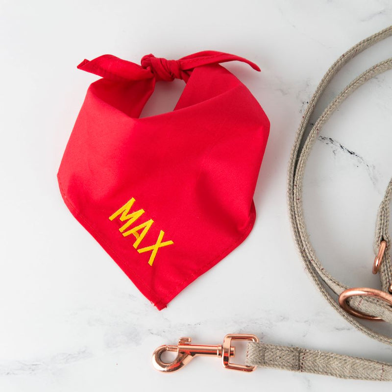 Embroidered Wedding Dog Bandanas