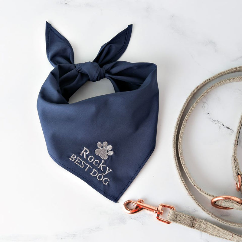 Embroidered Wedding Dog Bandanas