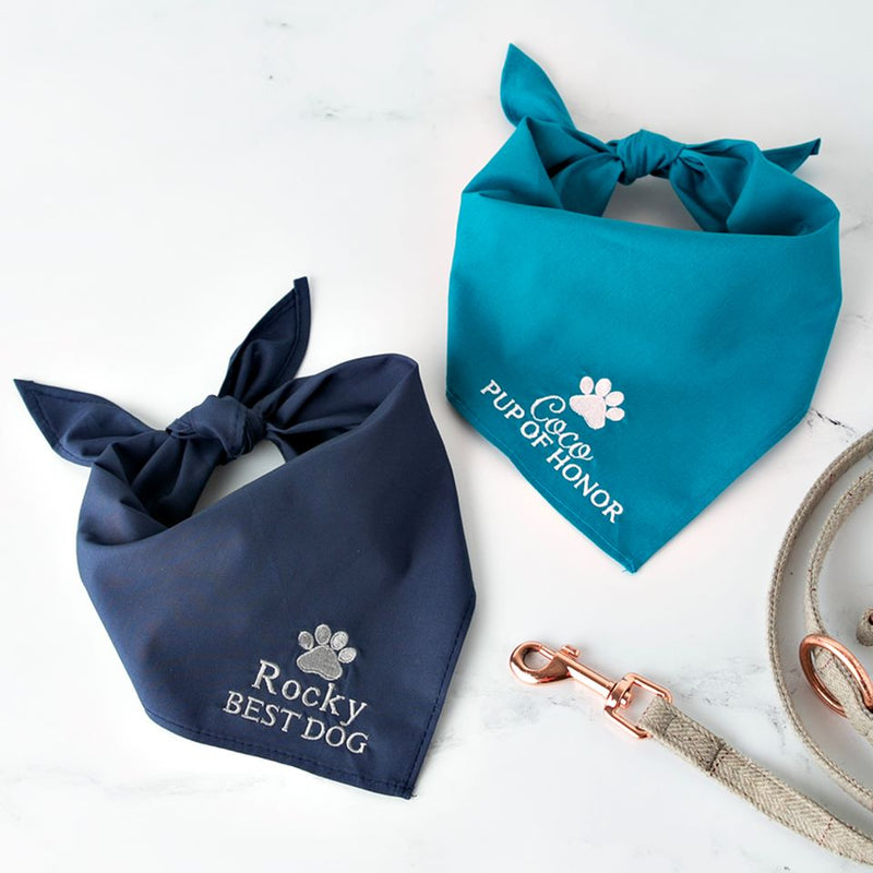 Embroidered Wedding Dog Bandanas