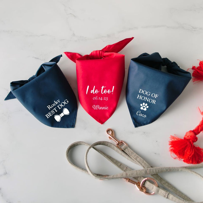 Personalized Dog Wedding Bandanas