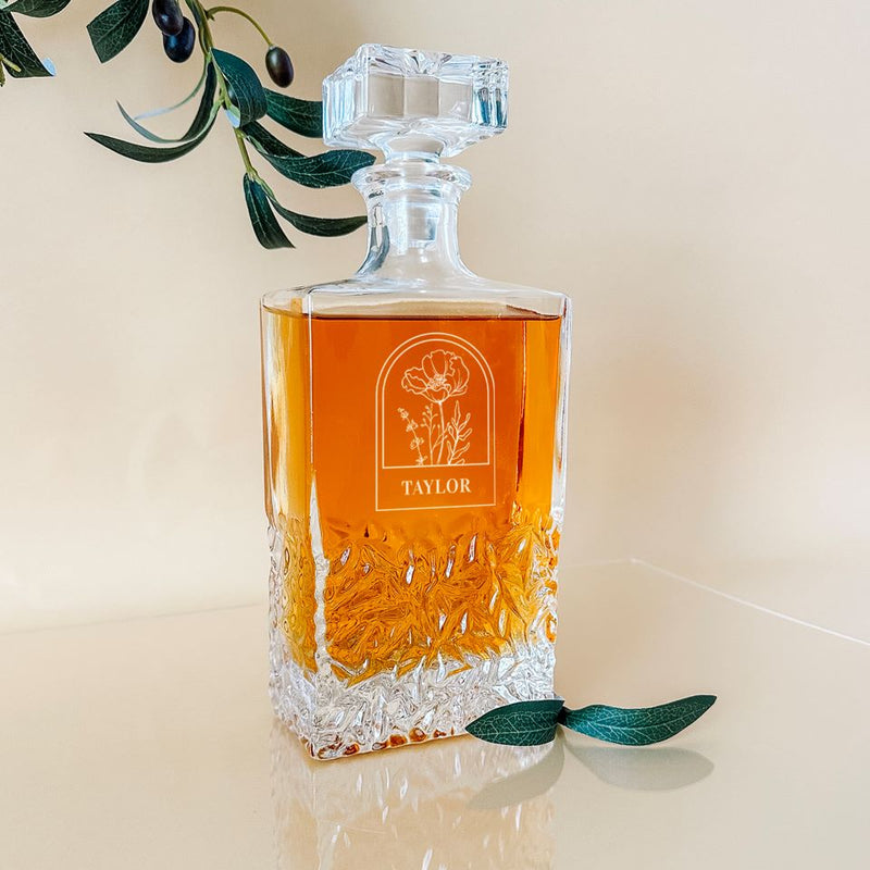 Floral Monogram Kinsale Decanter
