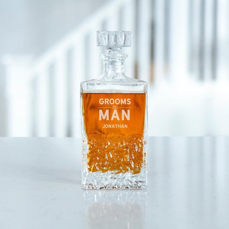 Personalized Groomsmen Rectangular 24 oz. Whiskey Decanter