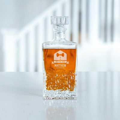 Personalized Groomsmen Rectangular 24 oz. Whiskey Decanter