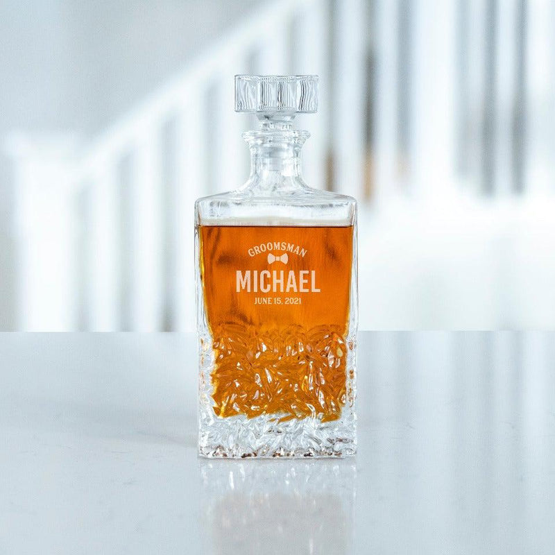 Personalized Groomsmen Rectangular 24 oz. Whiskey Decanter