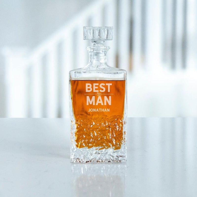 Personalized Best Man Rectangular 24oz. Whiskey Decanter