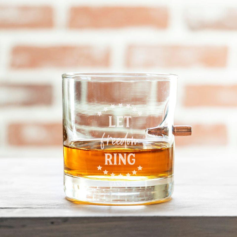 Personalized Patriotic Bullet Whiskey Glasses