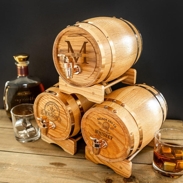 Personalized Oak Mini Whiskey Barrel -  - JDS