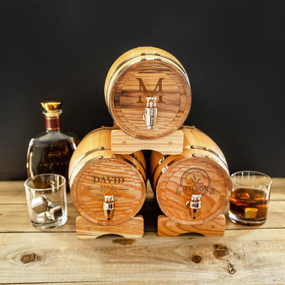 Personalized Oak Mini Whiskey Barrel -  - JDS