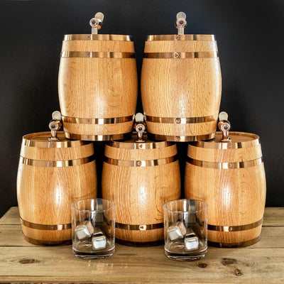 Personalized Mini Oak Whiskey Barrel - Set of 5 -  - JDS