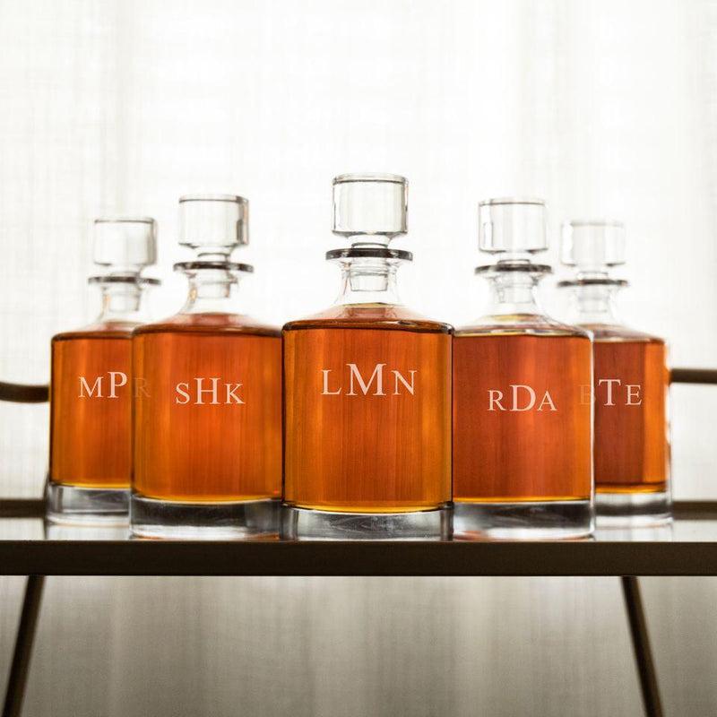 Set of 5 Personalized Kingsport Whiskey Decanters