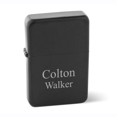 Personalized Lighters - Brushed Stainless Steel - Oil Lighter - Groomsmen Gifts-Matte Black-
