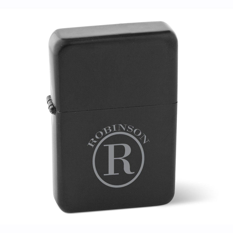 Personalized Lighters - Black - Stainless Steel - Groomsmen Gifts-Circle-