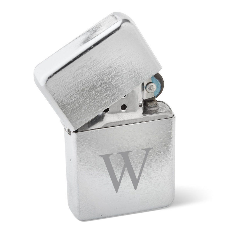 Personalized Groomsmen Brushed Stainless Steel Oil Lighter - Monogrammed Lighter-Single Initial-