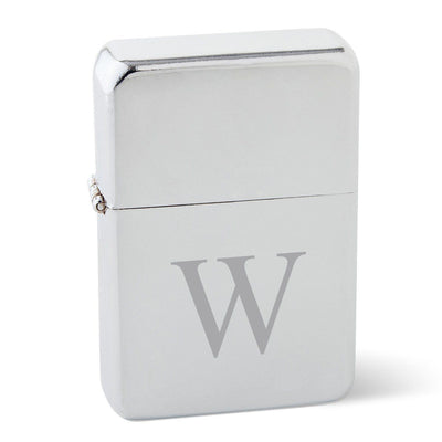 Personalized Chrome Stainless Steel Oil Lighter - Monogrammed Lighter-Single Initial-