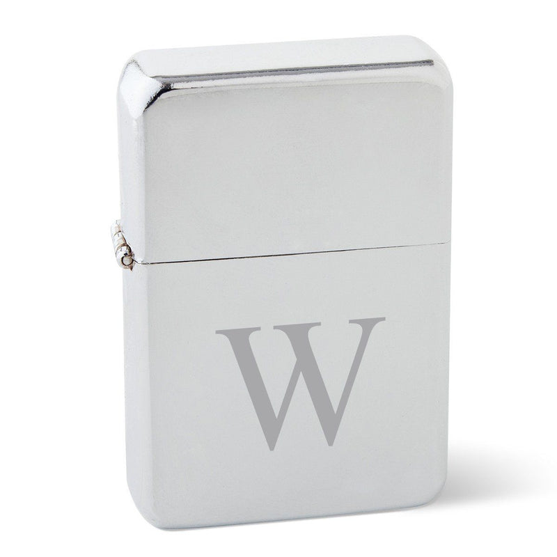 Personalized Chrome Stainless Steel Oil Lighter - Monogrammed Lighter-Single Initial-