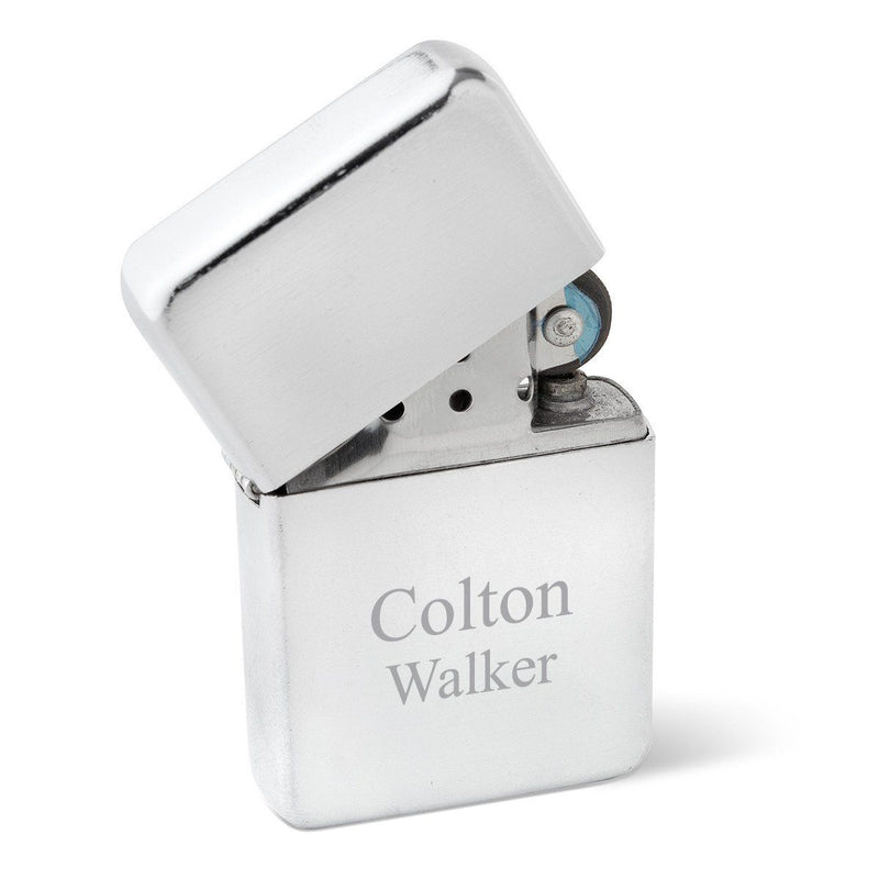 Personalized Lighters - Brushed Stainless Steel - Oil Lighter - Groomsmen Gifts-Chrome-
