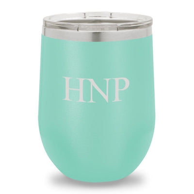 Personalized Teal 12oz. Insulated Wine Tumbler - 3 Initials - JDS
