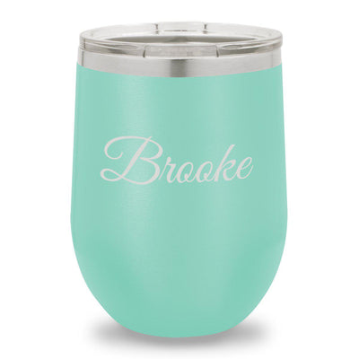 Personalized Teal 12oz. Insulated Wine Tumbler - Script - JDS