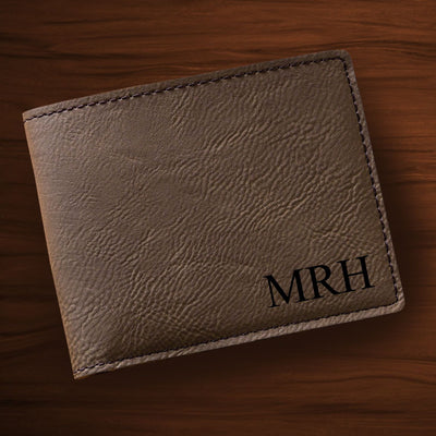Personalized Leatherette Wallet-DarkBrown-