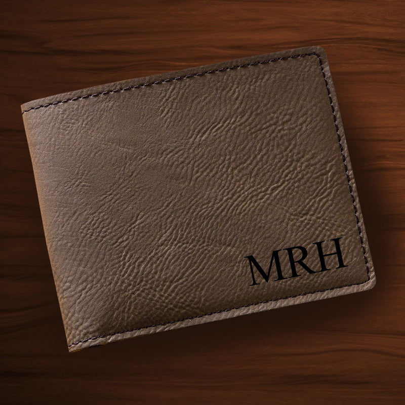 Personalized Leatherette Wallet-DarkBrown-