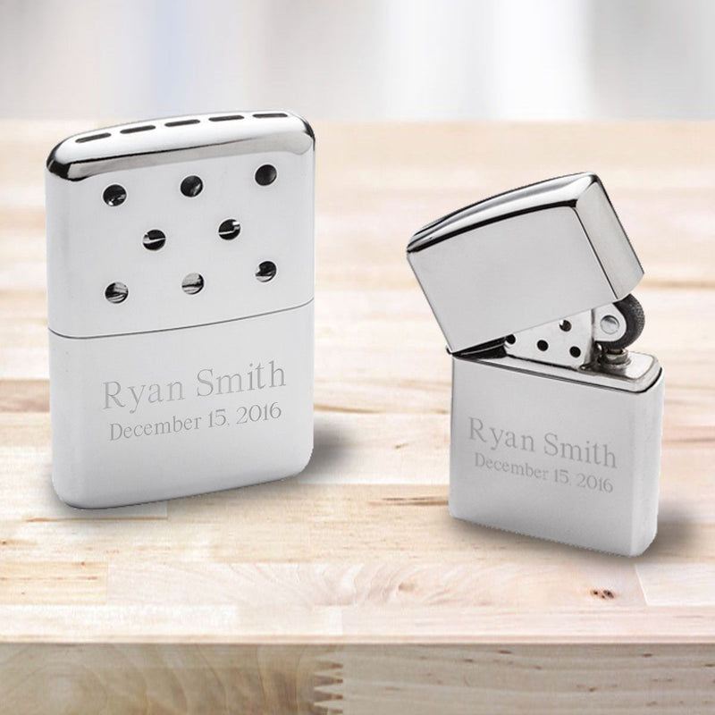 Personalized Zippo Handwarmer with Chrome Zippo Lighter-Default-